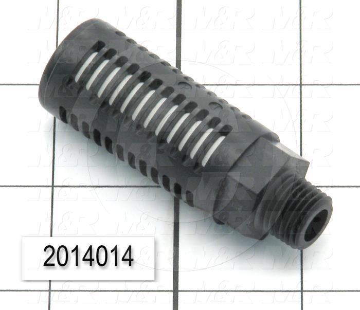 Muffler, 1/4 NPT Port Size IN, 25 dB Noise Reduction, 15 sqmm Effective Area