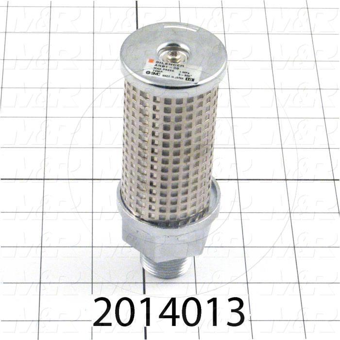 Muffler, 3/4 NPT Port Size IN, 38 dB Noise Reduction, 160 sqmm Effective Area