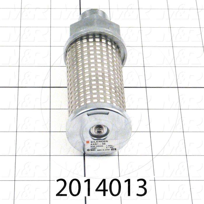 Muffler, 3/4 NPT Port Size IN, 38 dB Noise Reduction, 160 sqmm Effective Area