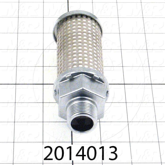 Muffler, 3/4 NPT Port Size IN, 38 dB Noise Reduction, 160 sqmm Effective Area