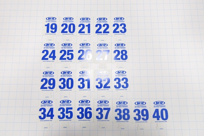 NUMBER TABS .04 WHITE POLY