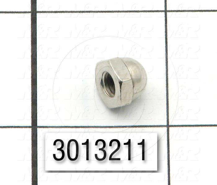 Nuts, Acorn Hex, 10-32 Thread Size, Right Hand, Steel, Nickel