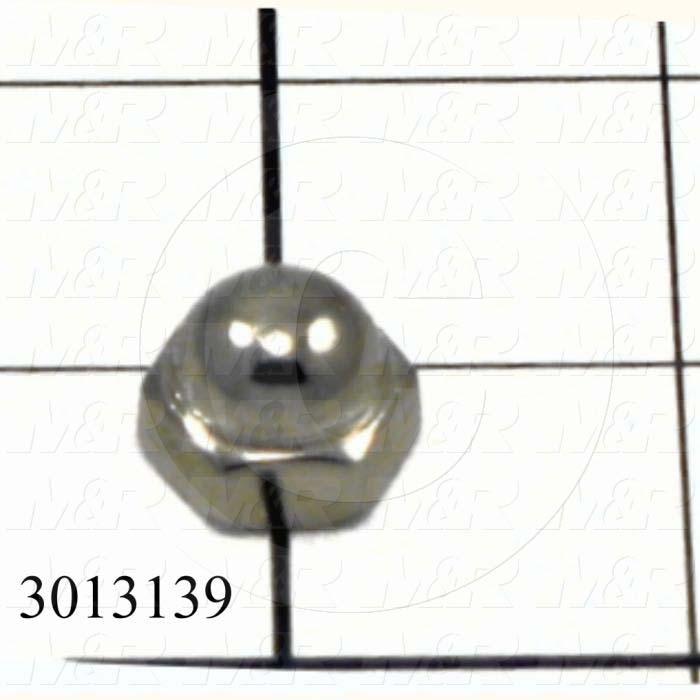 Nuts, Acorn Hex, 3/8-16 Thread Size, Right Hand, Steel, Nickel