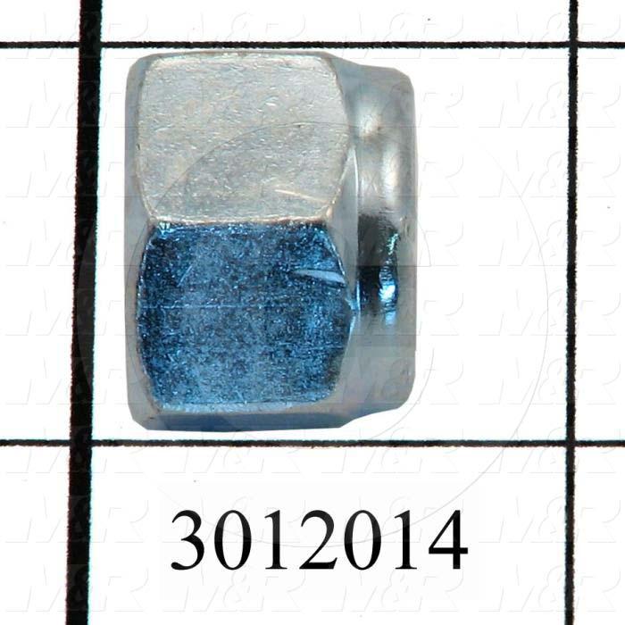 Nuts, Elastic Stop, 1/2-13 Thread Size, Right Hand, Steel, Zinc, With Nylon