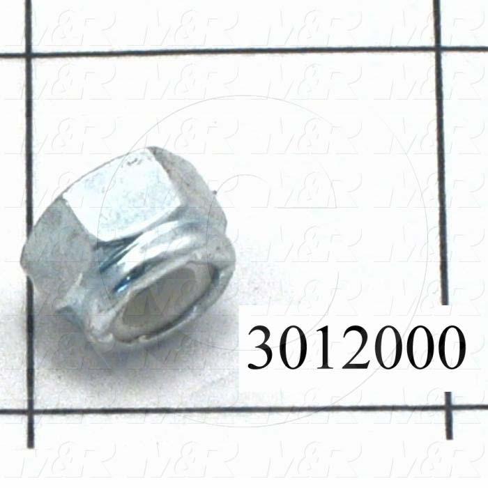 Nuts, Elastic Stop, 1/4"-20 Thread Size, Right Hand, Steel, Zinc, With Nylon