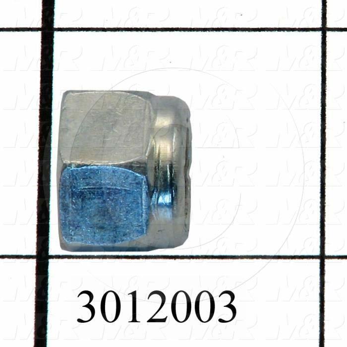 Nuts, Elastic Stop, 3/8-16 Thread Size, Right Hand, Steel, Zinc, With Nylon