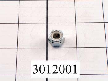 Nuts, Elastic Stop, 5/16-18 Thread Size, Right Hand, Steel, Zinc, With Nylon
