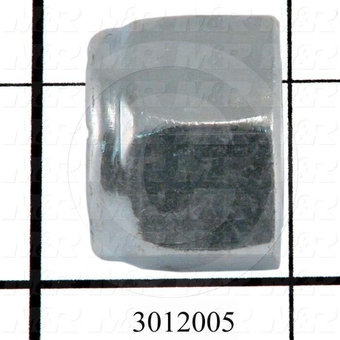 Nuts, Elastic Stop, 5/8-11 Thread Size, Right Hand, Steel, Zinc, With Nylon