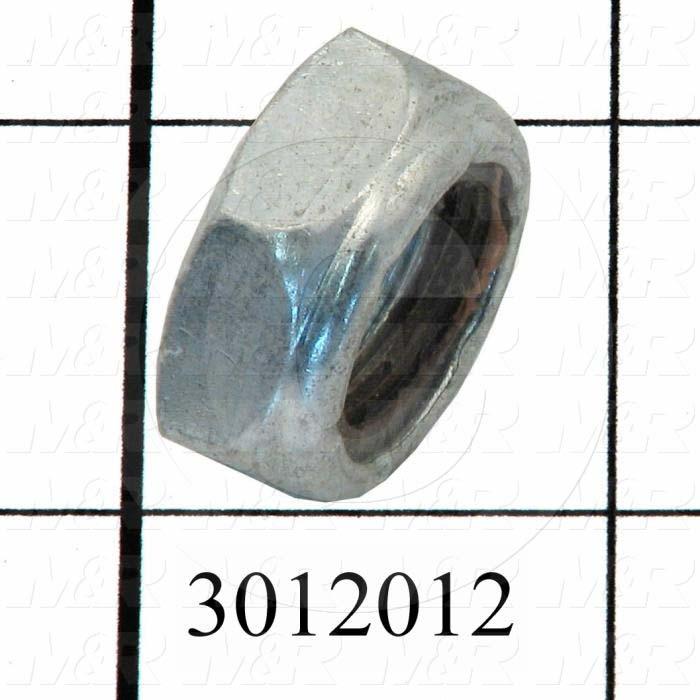 Nuts, Elastic Stop, 5/8-18 Thread Size, Right Hand, Steel, Zinc, With Nylon