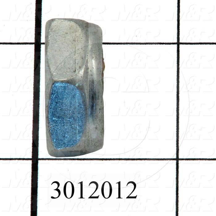 Nuts, Elastic Stop, 5/8-18 Thread Size, Right Hand, Steel, Zinc, With Nylon