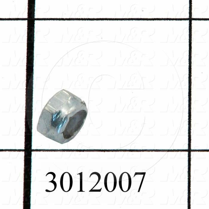 Nuts, Elastic Stop, 6-32 Thread Size, Right Hand, Steel, Zinc, With Nylon