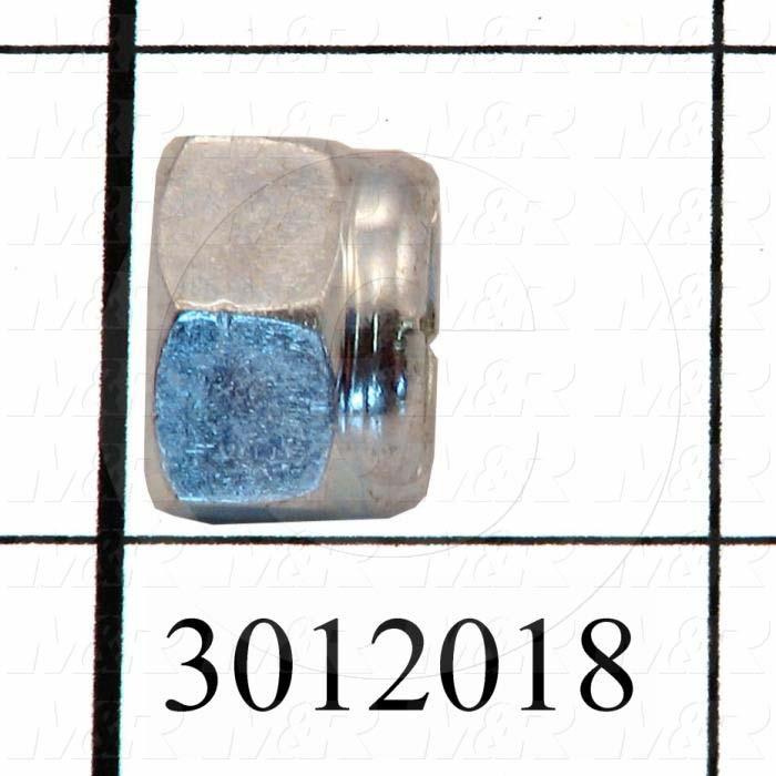 Nuts, Elastic Stop, 7/16-14 Thread Size, Right Hand, Steel, Zinc, With Nylon