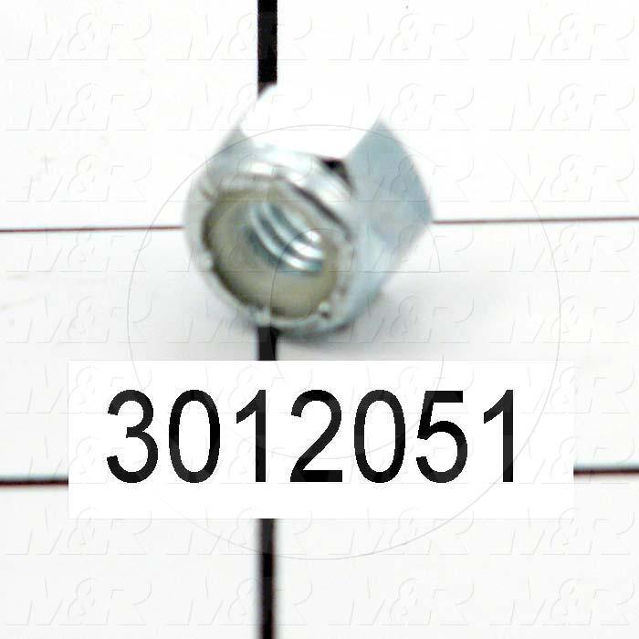 Nuts, Elastic Stop Jam, 5/16-18 Thread Size, Right Hand, Steel, Zinc, With Nylon