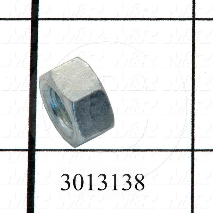 Nuts, Finish Hex, 5/16-24 Thread Size, Left Hand, Steel, Zinc
