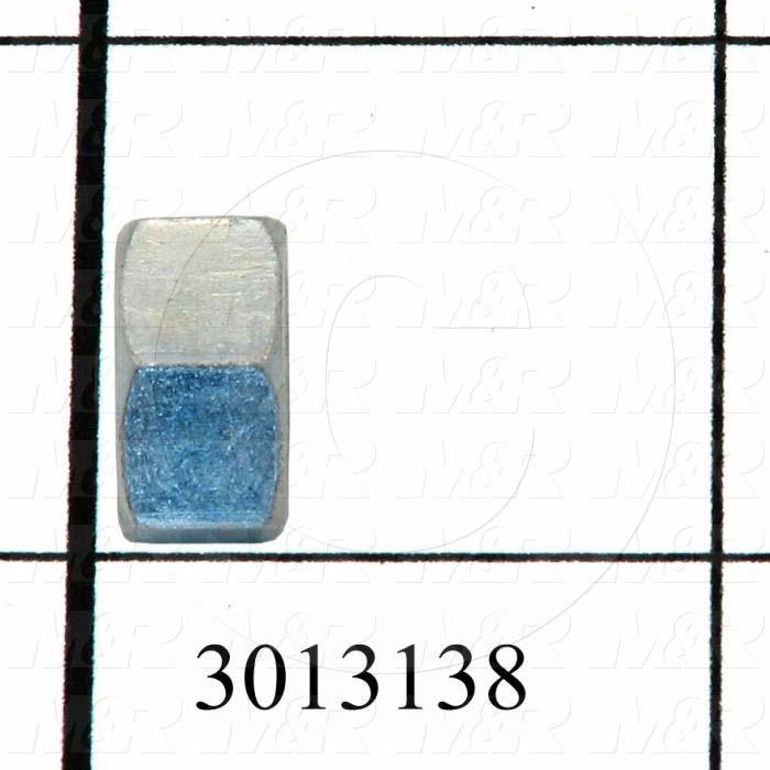 Nuts, Finish Hex, 5/16-24 Thread Size, Left Hand, Steel, Zinc
