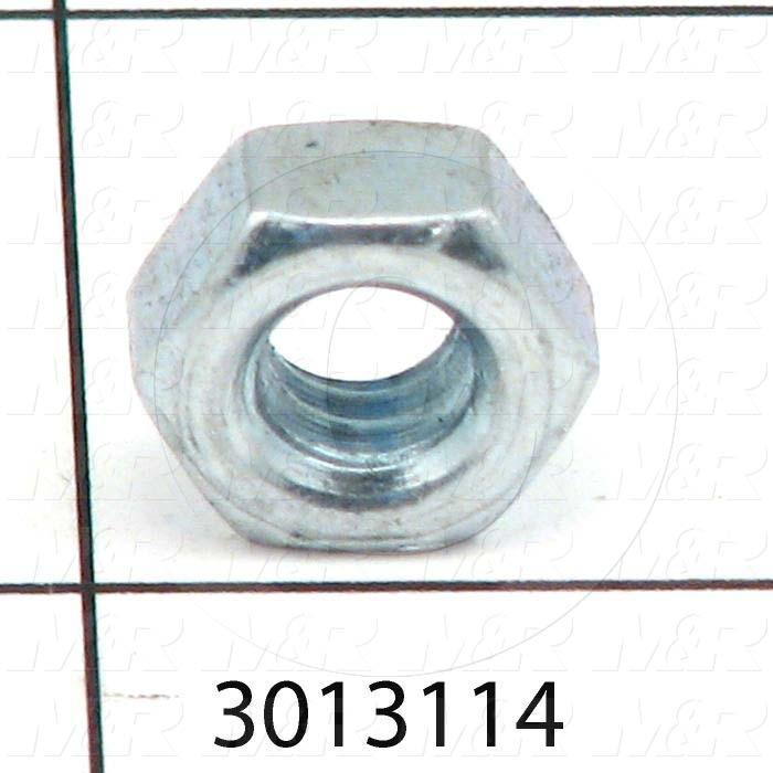 Nuts, Finish Hex Jam, 1/4"-20 Thread Size, Right Hand, Steel, Zinc