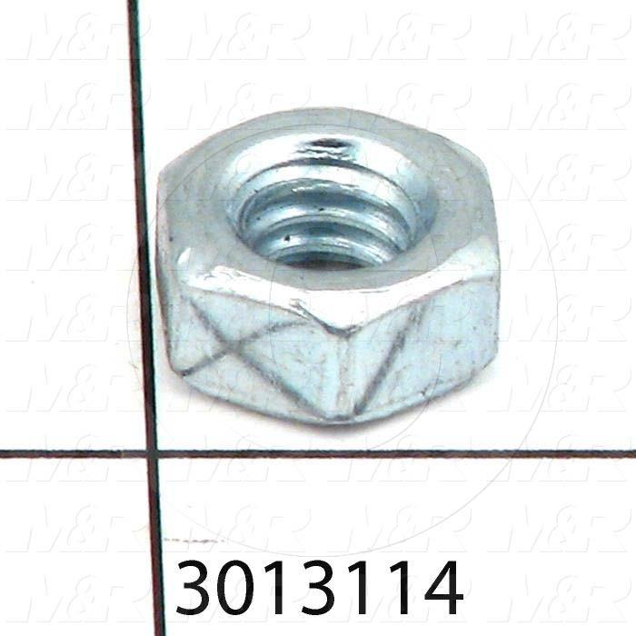 Nuts, Finish Hex Jam, 1/4"-20 Thread Size, Right Hand, Steel, Zinc