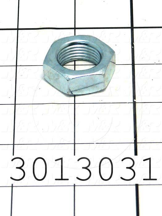 Nuts, Finish Hex Jam, 3/4-16 Thread Size, Right Hand, Steel, Zinc