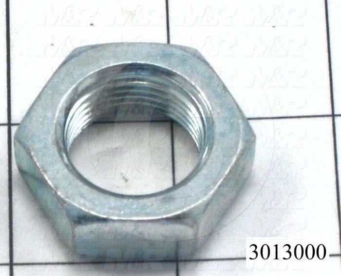 Nuts, Finish Hex Jam, 7/8-14 Thread Size, Right Hand, Steel, Zinc