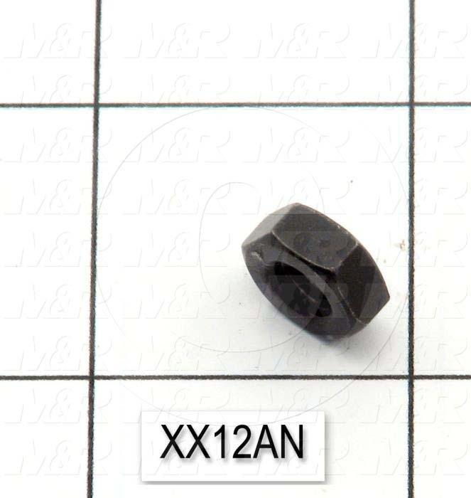 Nuts, Hex, 1/4"-20 Thread Size, Right Hand, 0.177" Thickness, Steel, Black Oxide