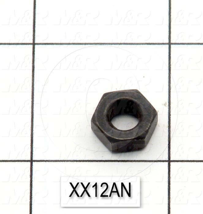 Nuts, Hex, 1/4"-20 Thread Size, Right Hand, 0.177" Thickness, Steel, Black Oxide