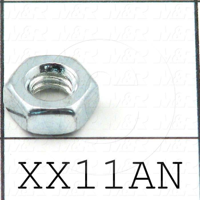 Nuts, Hex, 1/4"-20 Thread Size, Right Hand, Steel, Zinc Plated