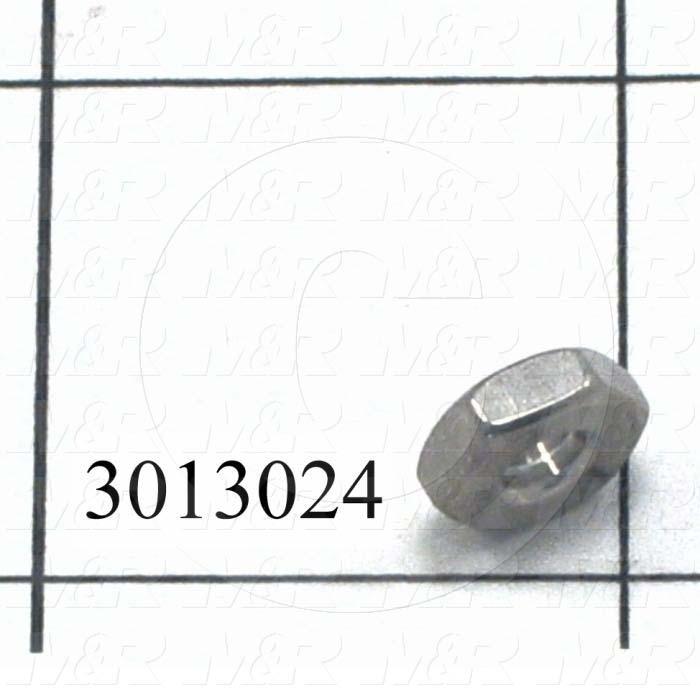 Nuts, Hex, 10-24 Thread Size, Right Hand, Stainless Steel, Plain