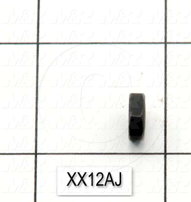 Nuts, Hex, 10-32 Thread Size, Right Hand, 0.125" Thickness, Steel, Black Oxide