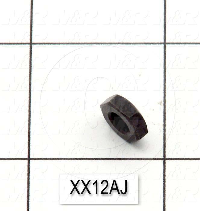 Nuts, Hex, 10-32 Thread Size, Right Hand, 0.125" Thickness, Steel, Black Oxide