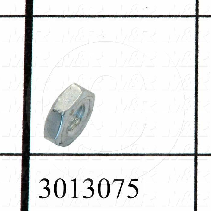Nuts, Hex, 10-32 Thread Size, Right Hand, Steel, Zinc