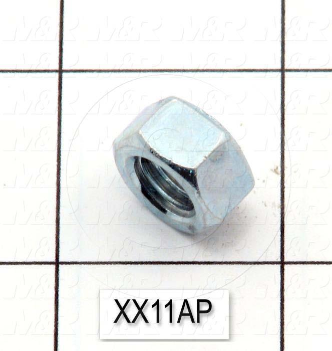 Nuts, Hex, 3/8-16 Thread Size, Right Hand, Steel, Zinc Plated