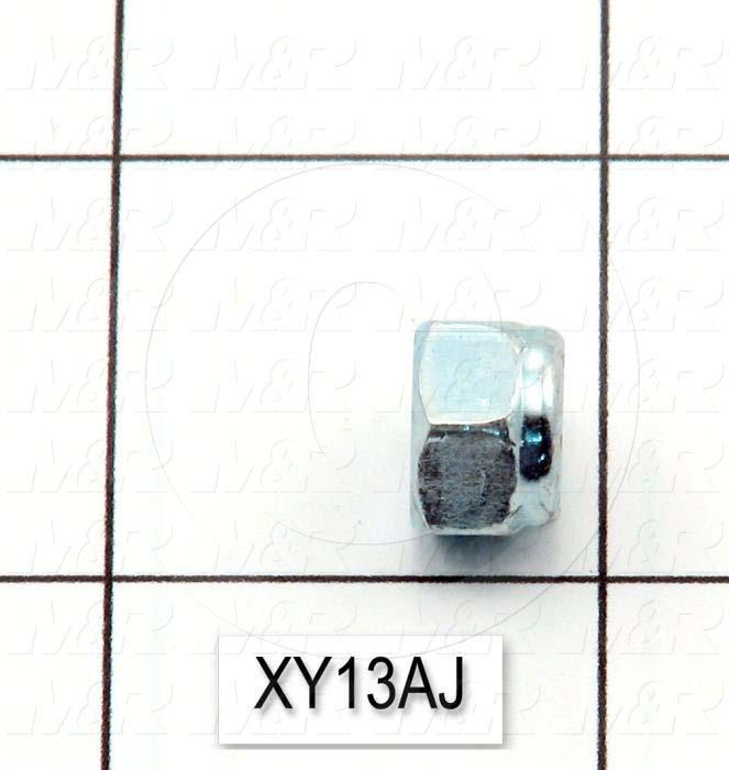 Nuts, Lock, 10-32 Thread Size, Right Hand, Steel, Zinc Plated, With Nylon