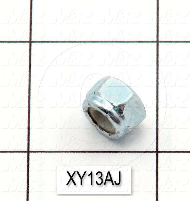 Nuts, Lock, 10-32 Thread Size, Right Hand, Steel, Zinc Plated, With Nylon