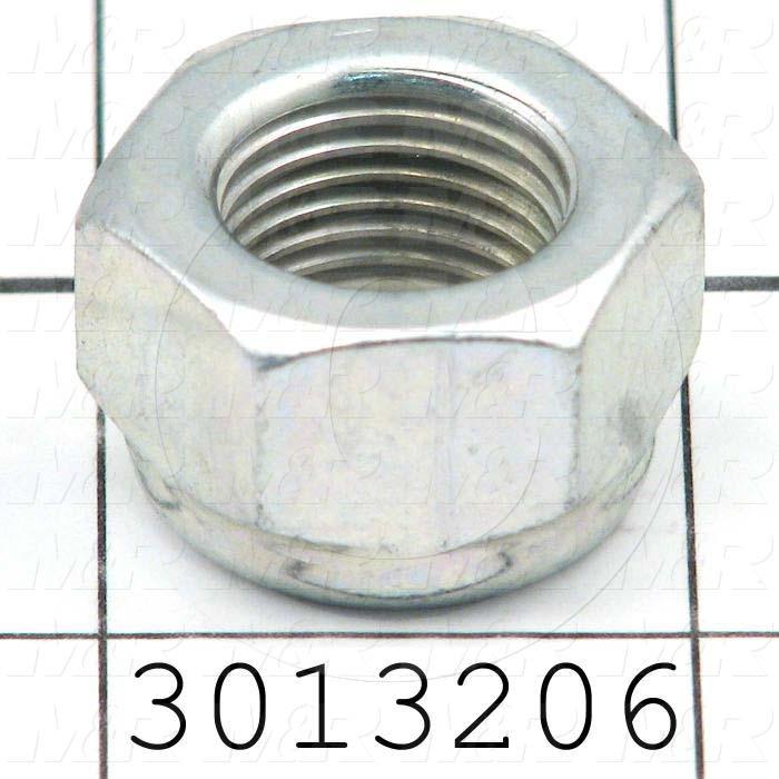 Nuts, Lock, Grade Class 8, M16 Thread Size, Right Hand, 16mm Thickness, Steel, Zinc