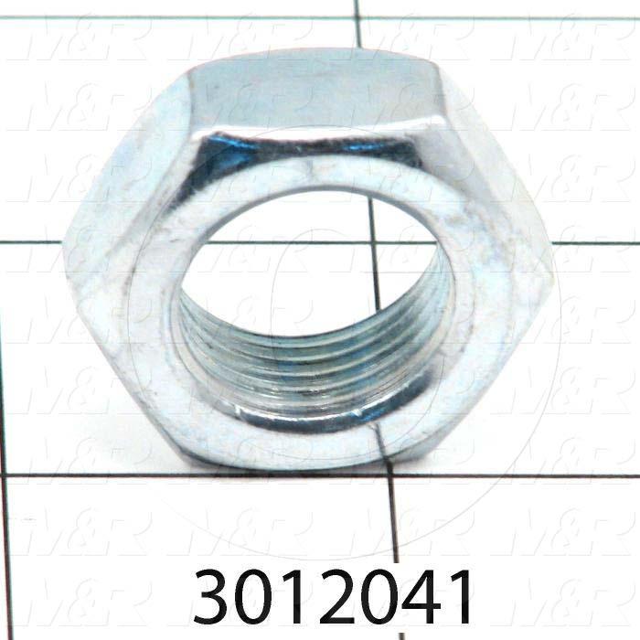 Nuts, Thin Hex, Grade Class 5, 3/4-16 Thread Size, Left Hand, Steel, Zinc