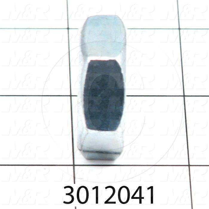 Nuts, Thin Hex, Grade Class 5, 3/4-16 Thread Size, Left Hand, Steel, Zinc
