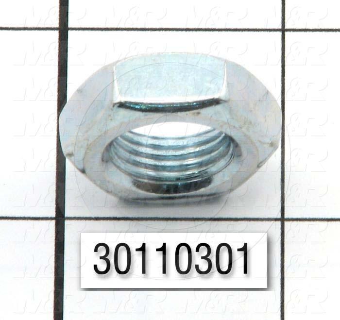 Nuts, Thin Hex, Grade Class 5, 9/16-18 Thread Size, Right Hand, Steel, Zinc