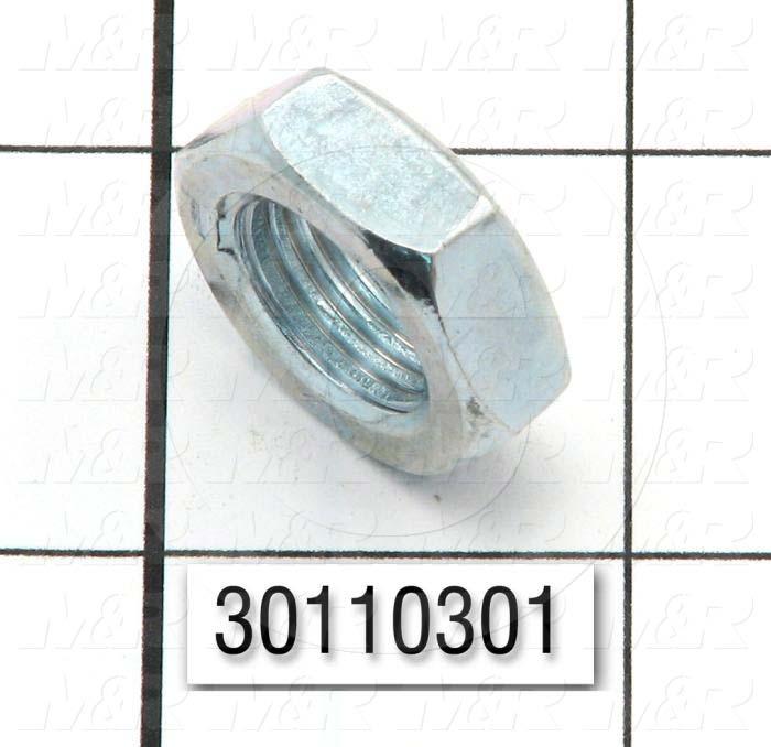 Nuts, Thin Hex, Grade Class 5, 9/16-18 Thread Size, Right Hand, Steel, Zinc