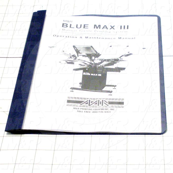 Owners Manual, Equipment Type : Blue Max III, 1 Gal.