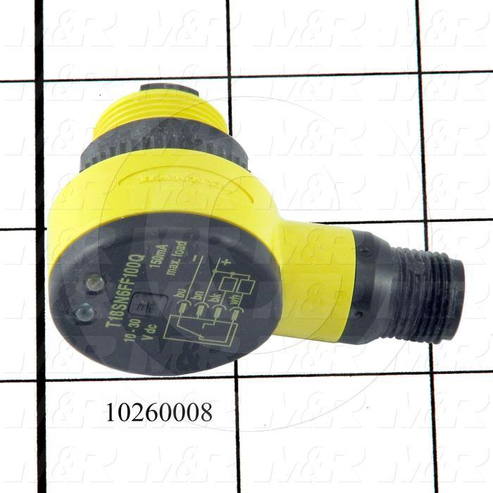 Photoeletric Sensor, 4mm threaded, Fixed Field, 4" Sensing Range, NPN, 10-30VDC