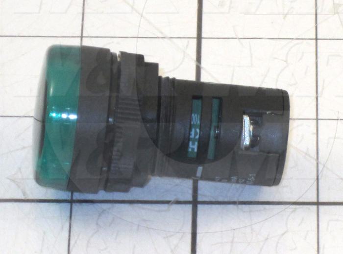 Pilot Lamp, 22mm, Green, LED, Unibody, 24VDC