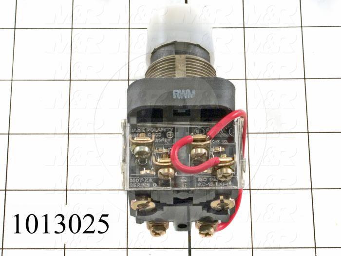 Pilot Lamp, Push to Test, Round, White, 460V, 10A