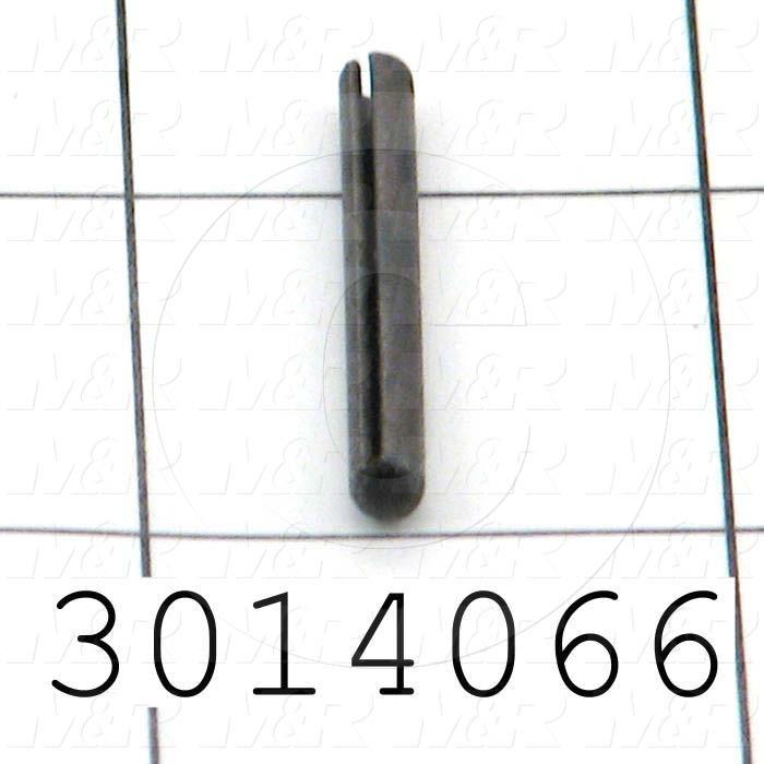 Pin, Roll Pin, ANSI, 0.13 in. Diameter, 1.00" Overall Length, Spring-Tempered Steel Material