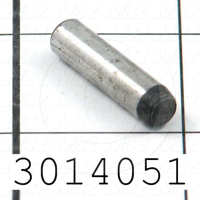 Pin, Roll Pin, ANSI, 0.19 in. Diameter, 1.00" Overall Length, Spring-Tempered Steel Material