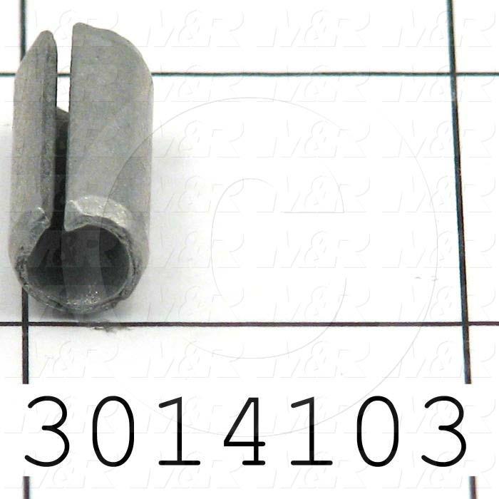 Pin, Roll Pin, ANSI, 0.312" Diameter, 0.750" Overall Length, Spring-Tempered Steel Material, Zinc Finish