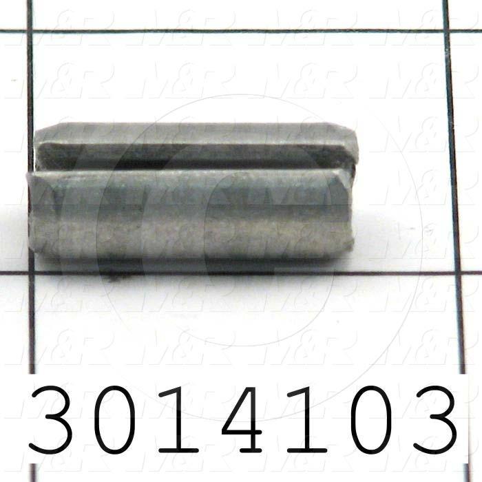 Pin, Roll Pin, ANSI, 0.312" Diameter, 0.750" Overall Length, Spring-Tempered Steel Material, Zinc Finish