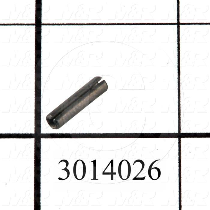 Pin, Spring Pin Slotted, ANSI, 0.13 in. Diameter, 0.50 in. Overall Length, Spring-Tempered Steel Material