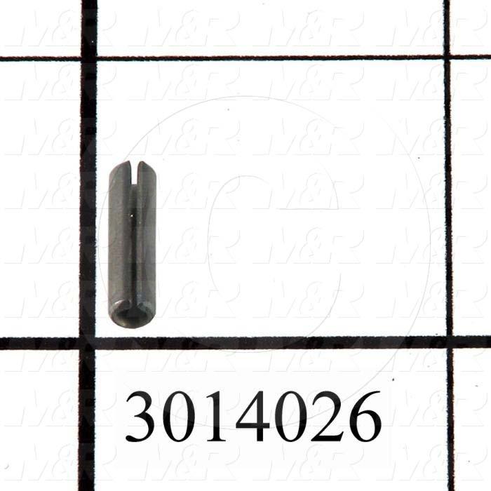 Pin, Spring Pin Slotted, ANSI, 0.13 in. Diameter, 0.50 in. Overall Length, Spring-Tempered Steel Material