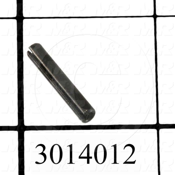 Pin, Spring Pin Slotted, ANSI, 0.13 in. Diameter, 0.750" Overall Length, Spring-Tempered Steel Material
