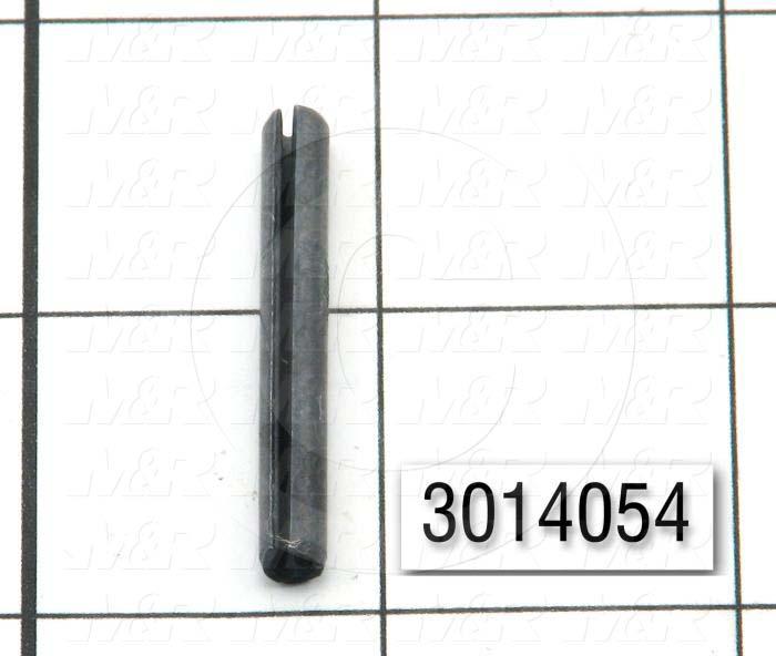 Pin, Spring Pin Slotted, ANSI, 0.19 in. Diameter, 1.50 in. Overall Length, Spring-Tempered Steel Material